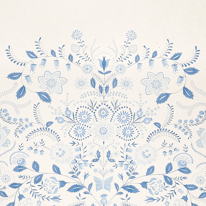 Schumacher Orla Panel Blue Wallpaper Sample 5012151
