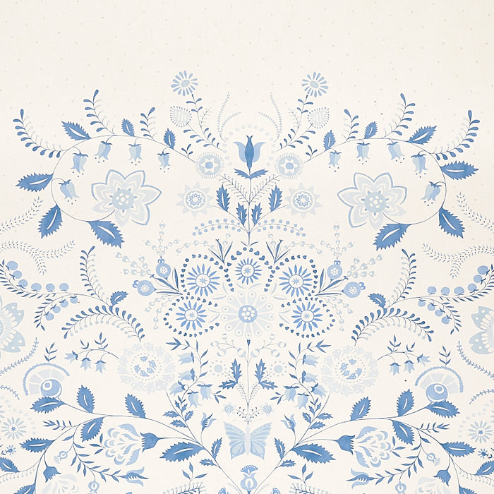 Schumacher Orla Panel Blue Wallpaper Sample 5012151