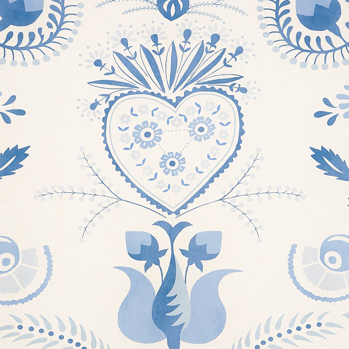 Schumacher Orla Panel Blue Wallpaper Sample 5012151