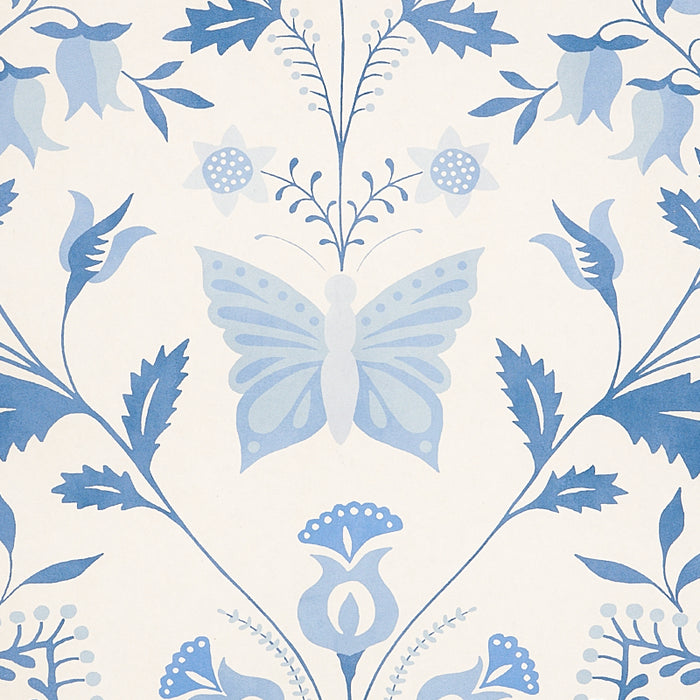 Schumacher Orla Panel Blue Wallpaper Sample 5012151