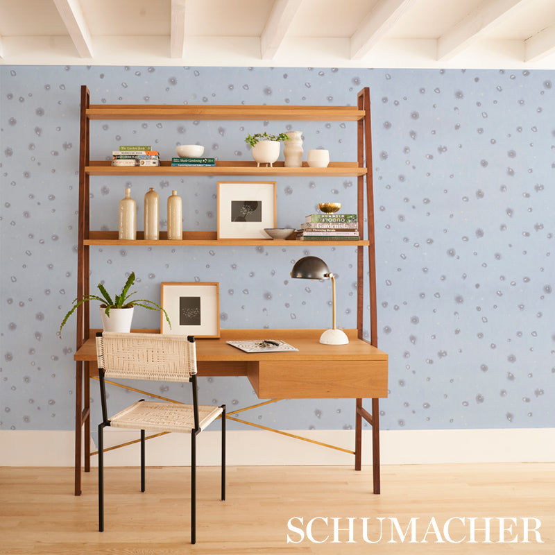 Schumacher Stellar Blue Wallpaper Sample 5012192