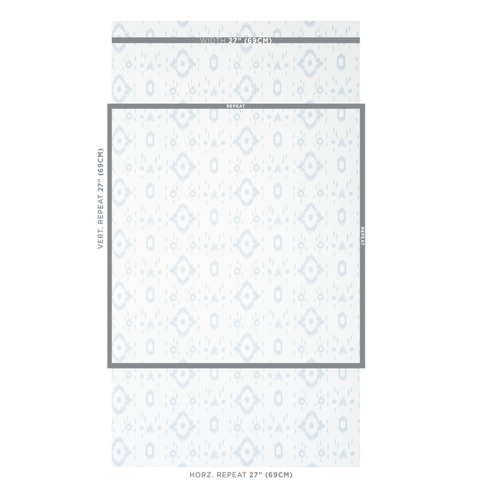 Schumacher Tabitha Orpington Blue Wallpaper Sample 5012200