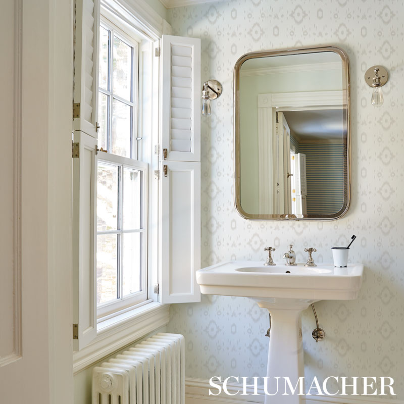 Schumacher Tabitha Soft Grey Wallpaper Sample 5012202