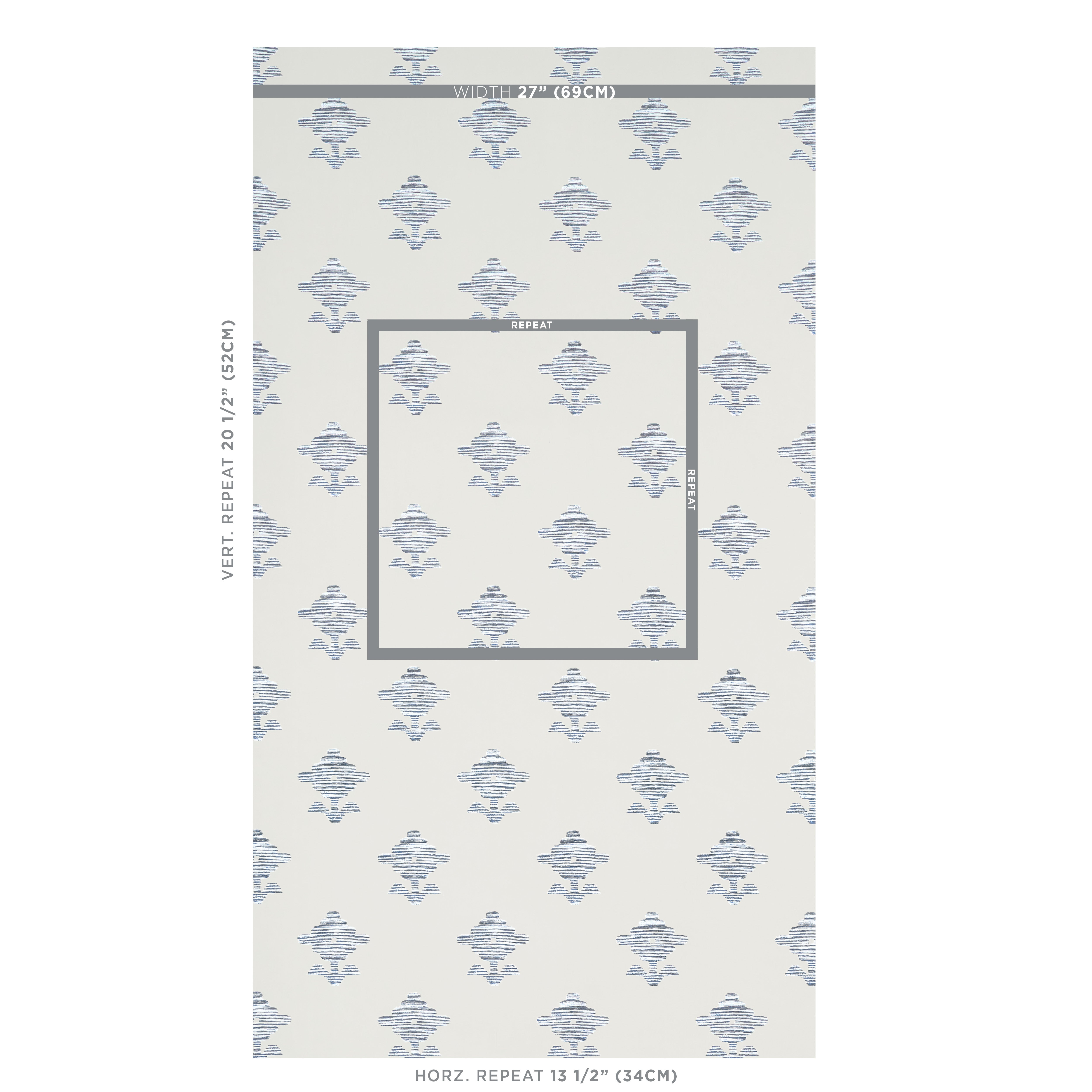 Schumacher Rubia Blue Wallpaper Sample 5012220