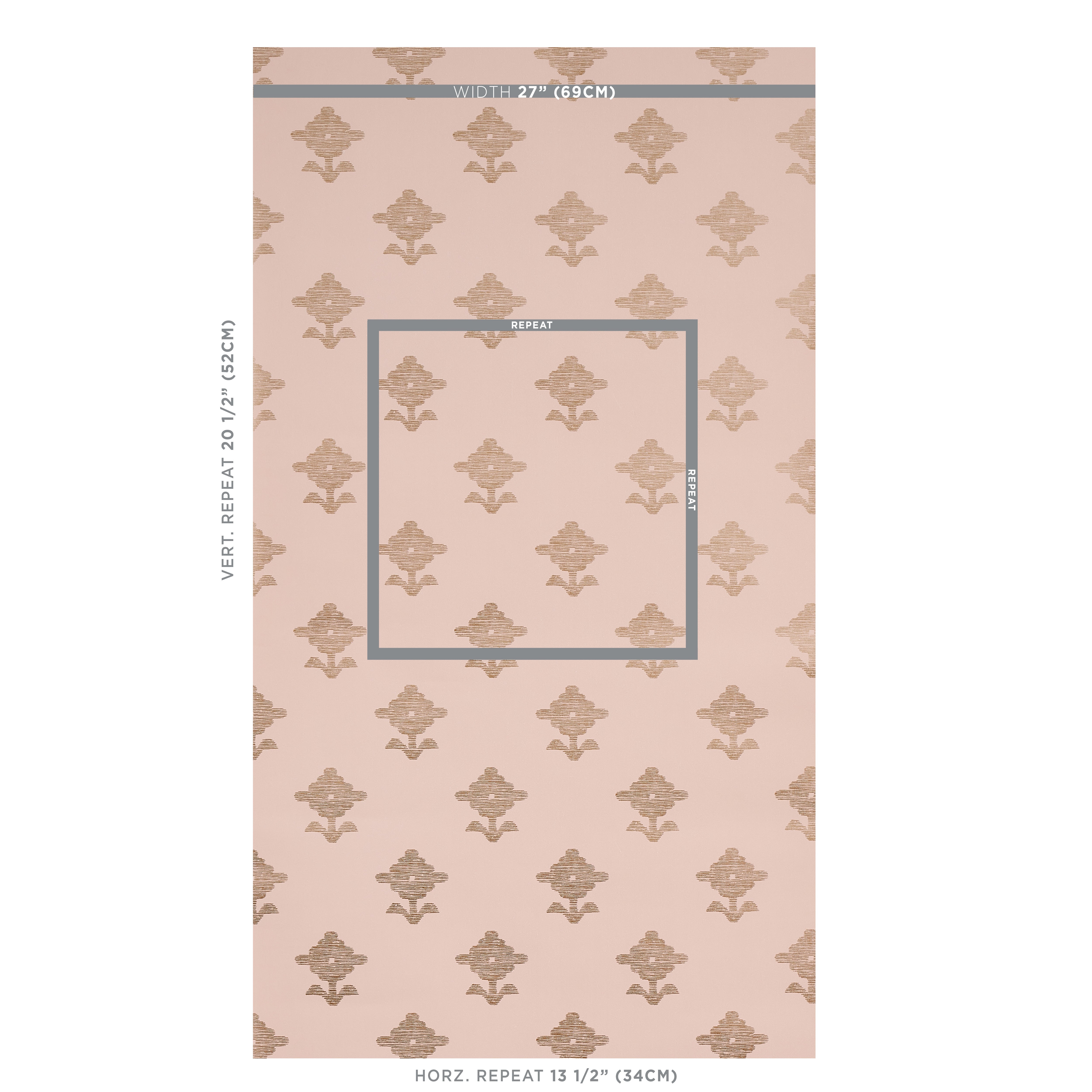 Schumacher Rubia Blush Wallpaper Sample 5012222