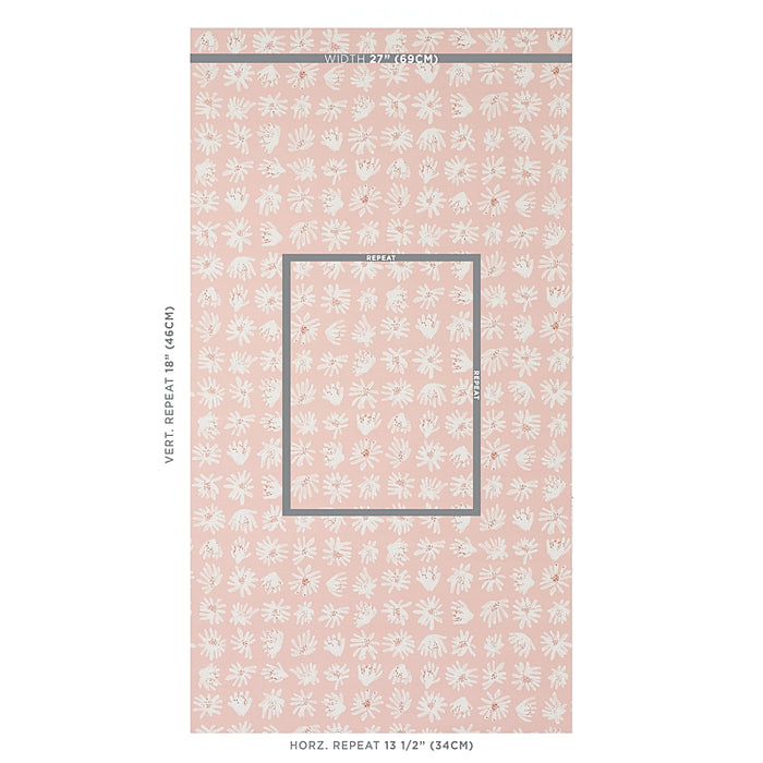 Schumacher Meadow Rock Blush Wallpaper Sample 5012230