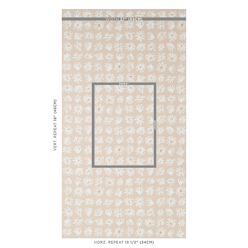 Schumacher Meadow Rock Neutral Wallpaper Sample 5012231