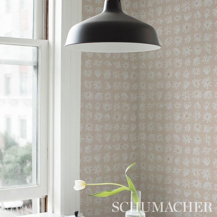 Schumacher Meadow Rock Neutral Wallpaper Sample 5012231
