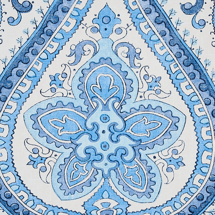 Schumacher Paisley Court Blue Wallpaper Sample 5012270