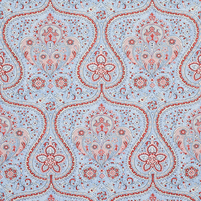 Schumacher Paisley Court Chambray Wallpaper Sample 5012271