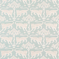 Schumacher Woodland Leopard Sisal Waterblue Wallpaper 5012301