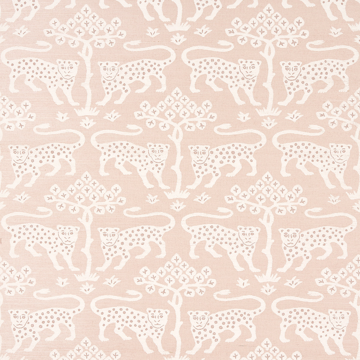 Schumacher Woodland Leopard Sisal Petal Wallpaper Sample 5012302