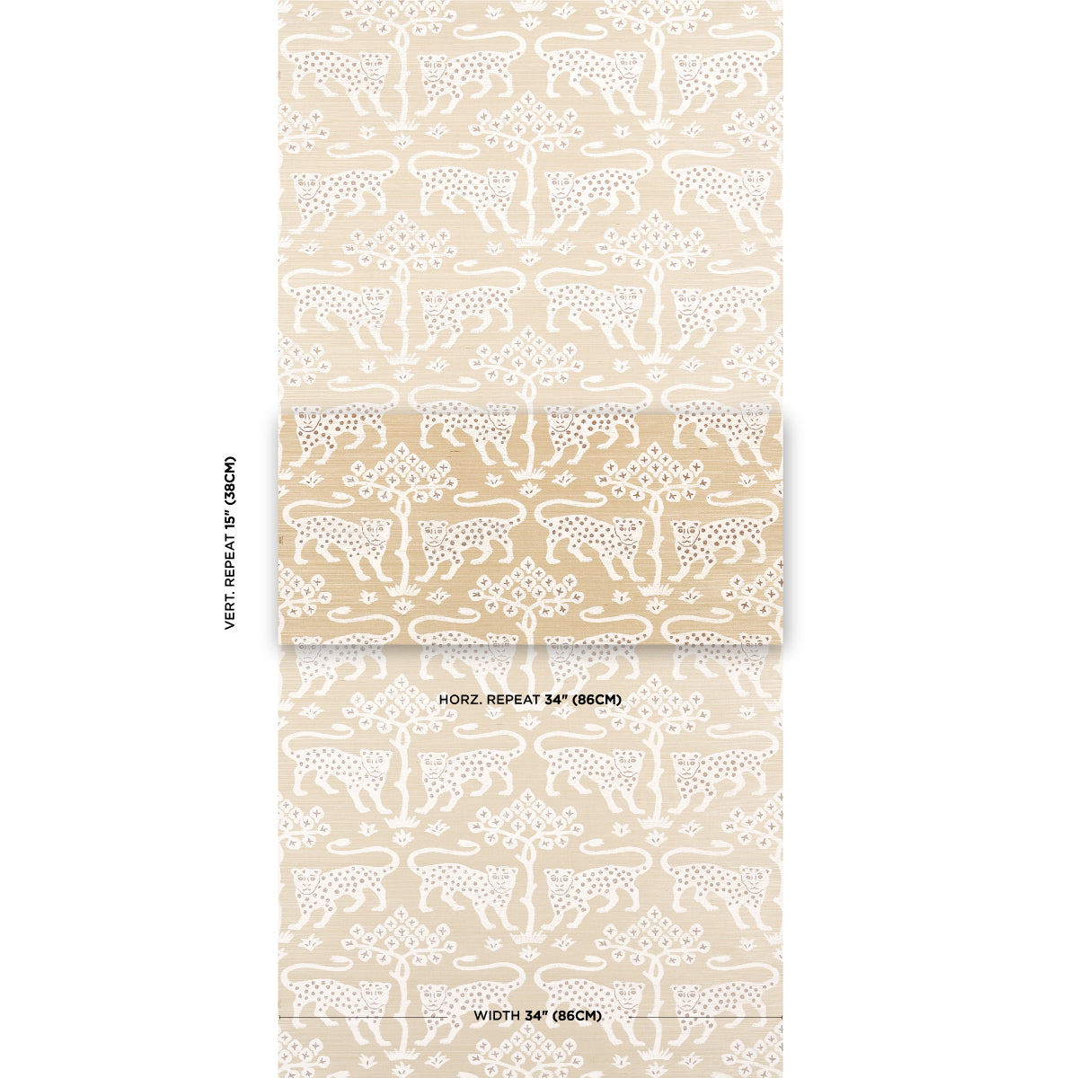 Schumacher Woodland Leopard Sisal Oatmeal Wallpaper 5012303