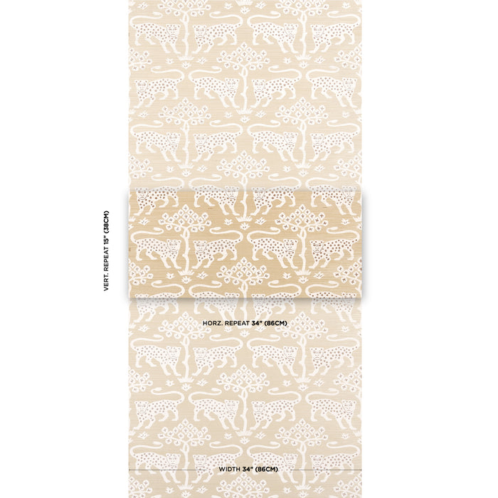 Schumacher Woodland Leopard Sisal Oatmeal Wallpaper Sample 5012303