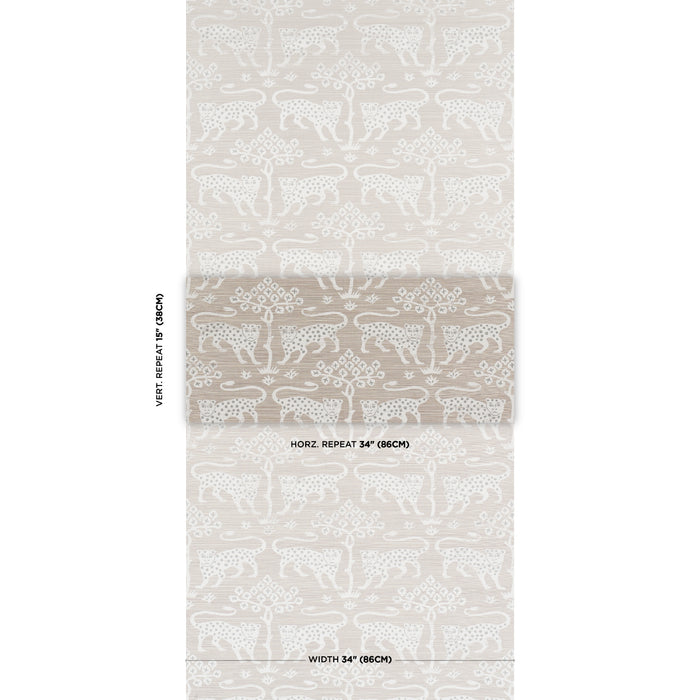 Schumacher Woodland Leopard Sisal Silver Wallpaper 5012304