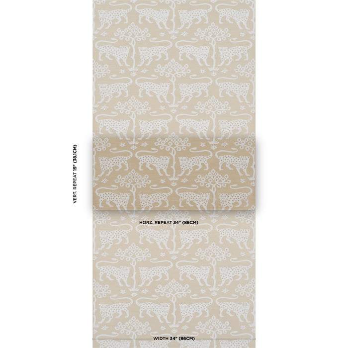 Schumacher Woodland Leopard Sisal Beige Wallpaper Sample 5012305