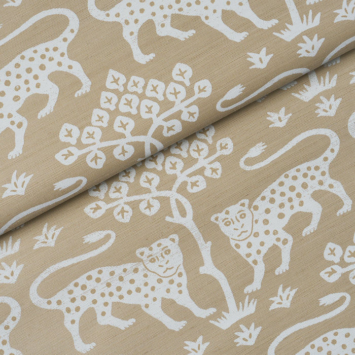 Schumacher Woodland Leopard Sisal Beige Wallpaper Sample 5012305