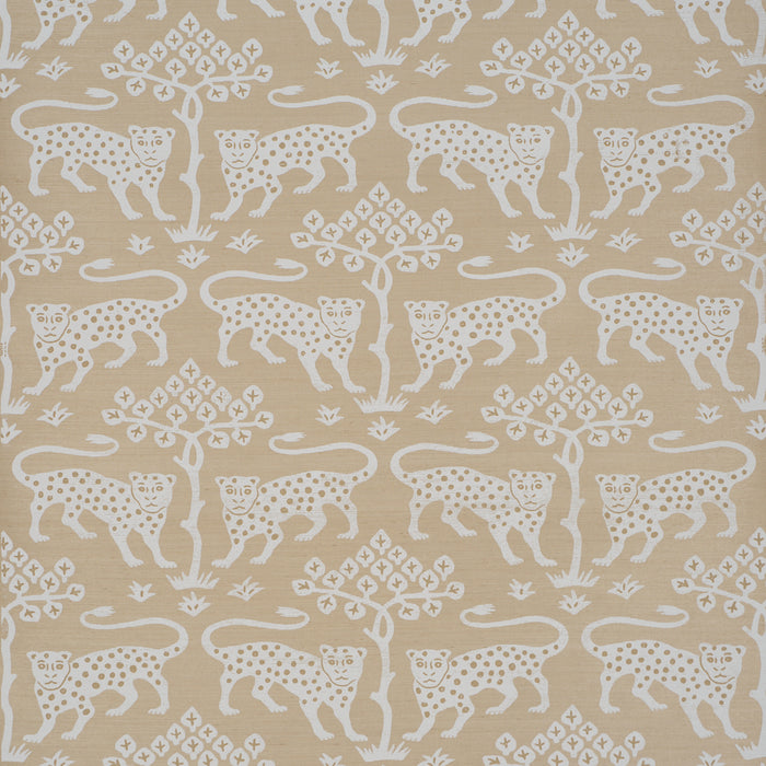 Schumacher Woodland Leopard Sisal Beige Wallpaper Sample 5012305