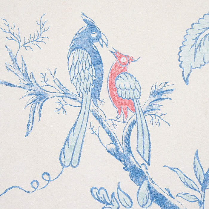 Schumacher Amaltas Panel Set Blue & Red Wallpaper Sample 5012330