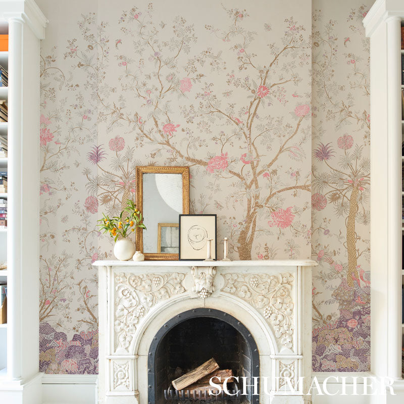 Schumacher Amaltas Panel Set Document Wallpaper Sample 5012331