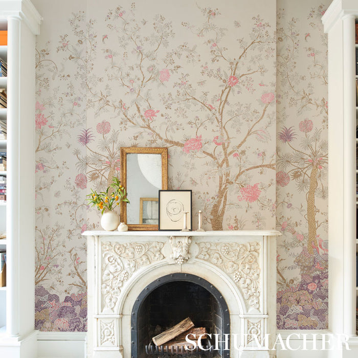 Schumacher Amaltas Panel Set Document Wallpaper Sample 5012331