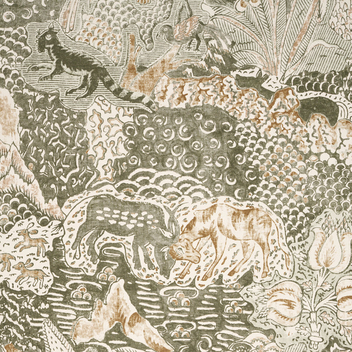 Schumacher Amaltas Panel Set Verdigris Wallpaper Sample 5012334