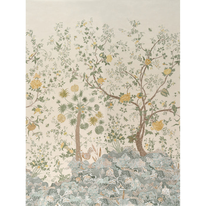 Schumacher Amaltas Panel Set Verdigris Wallpaper Sample 5012334