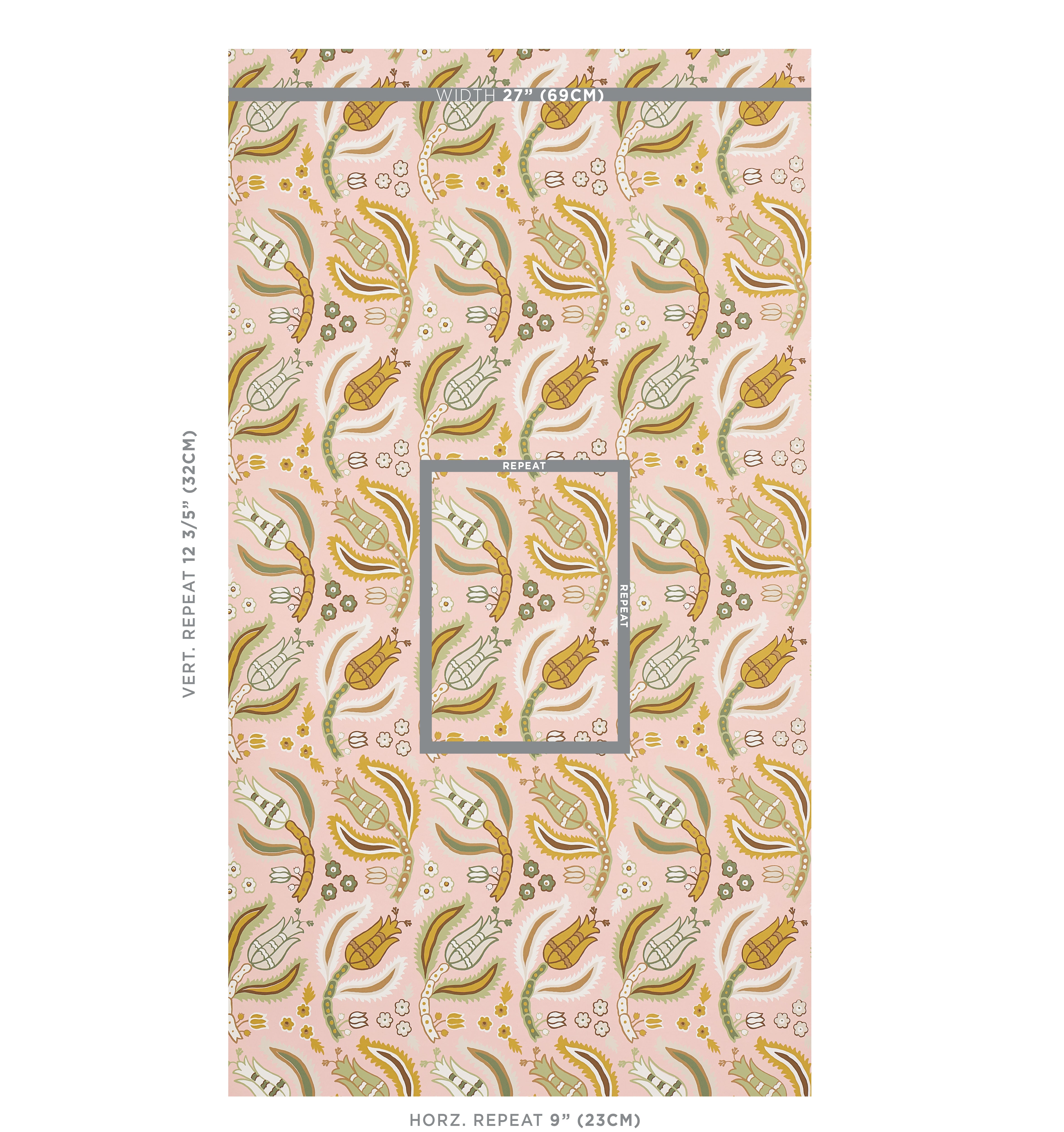 Schumacher Malabar Vine Blush Wallpaper Sample 5012342