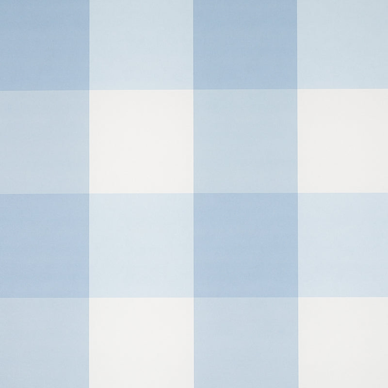 Schumacher Willa Check Large Chambray Wallpaper Sample 5012350