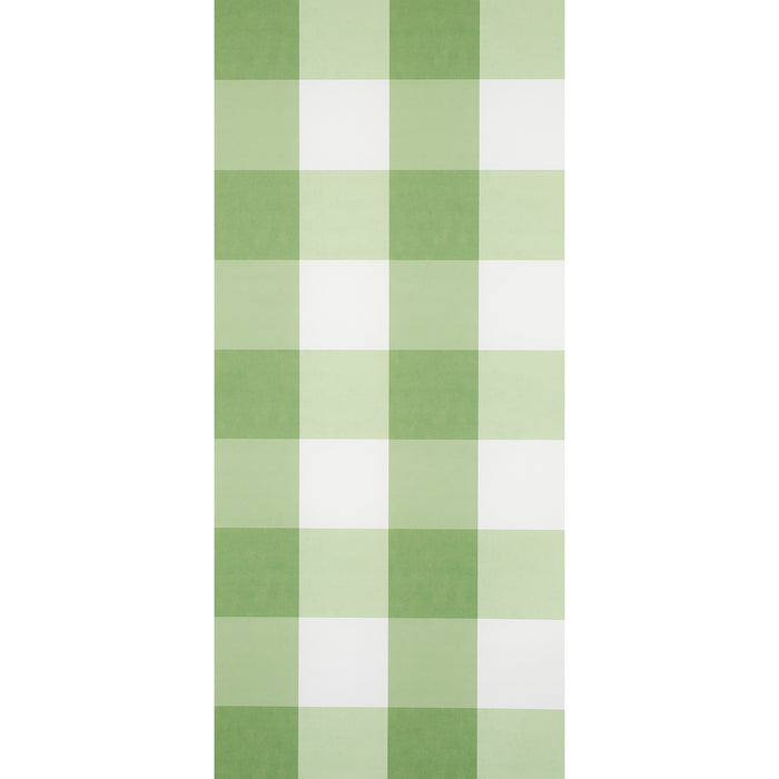 Schumacher Willa Check Large Leaf Wallpaper Sample 5012352