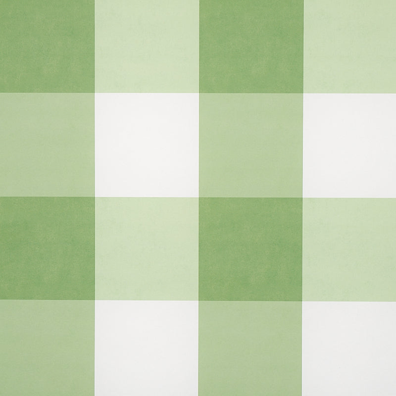 Schumacher Willa Check Large Leaf Wallpaper Sample 5012352