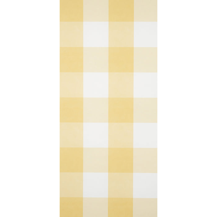 Schumacher Willa Check Large Yellow Wallpaper Sample 5012353
