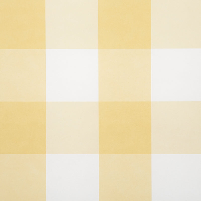 Schumacher Willa Check Large Yellow Wallpaper Sample 5012353