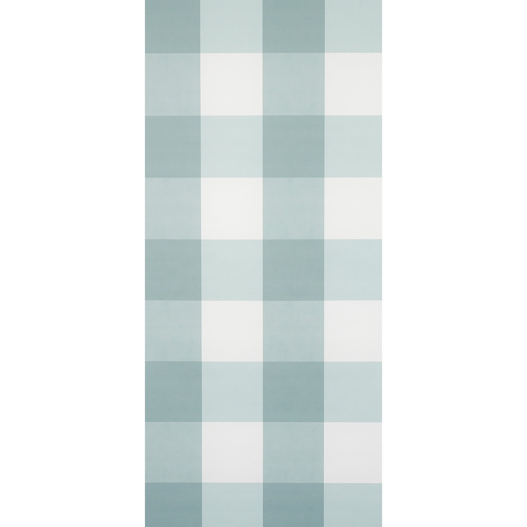Schumacher Willa Check Large Seaglass Wallpaper Sample 5012356