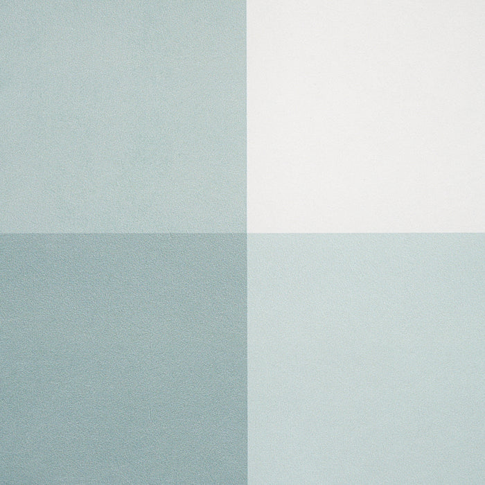 Schumacher Willa Check Large Seaglass Wallpaper Sample 5012356