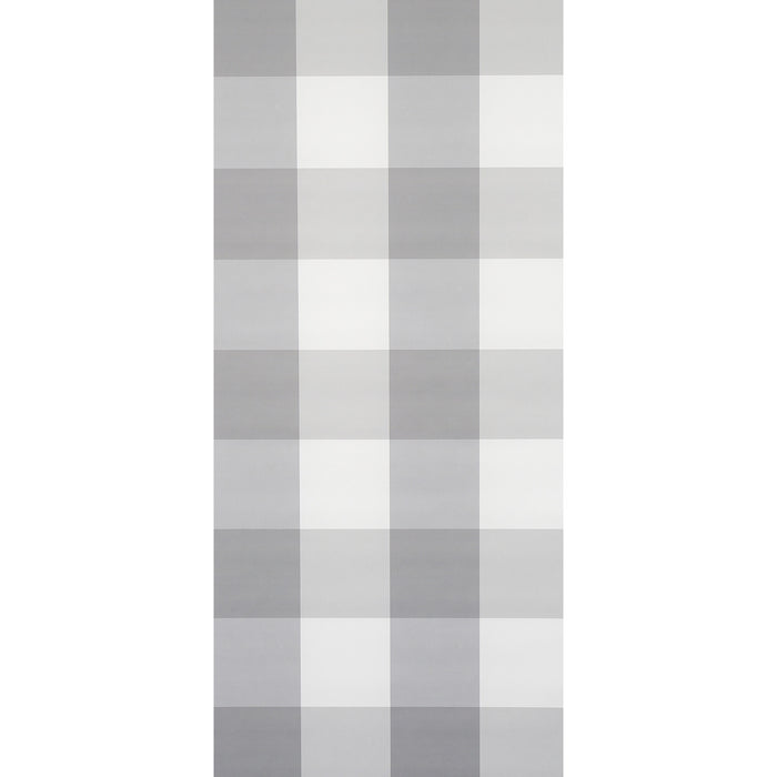 Schumacher Willa Check Large Grey Wallpaper Sample 5012357