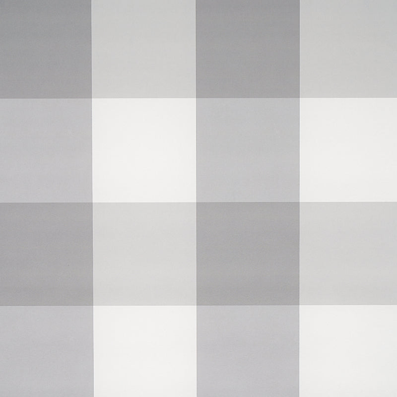 Schumacher Willa Check Large Grey Wallpaper Sample 5012357