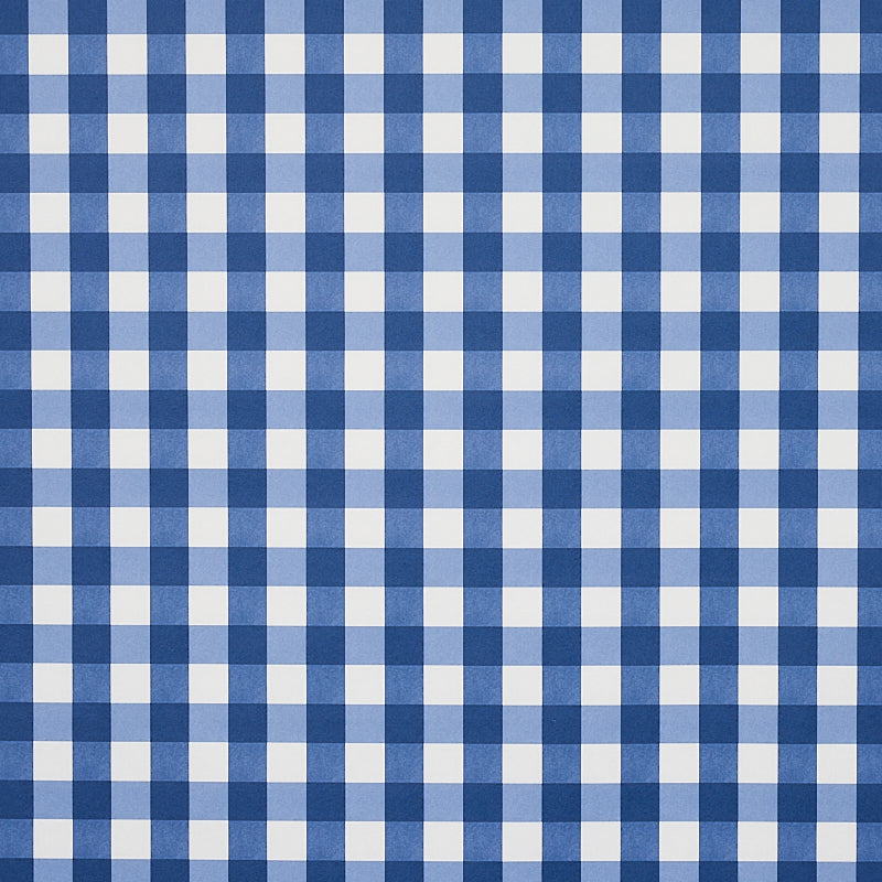 Schumacher Willa Check Small Navy Wallpaper Sample 5012361