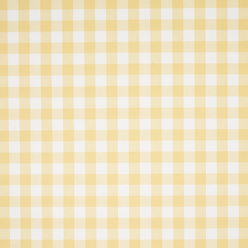 Schumacher Willa Check Small Yellow Wallpaper Sample 5012363