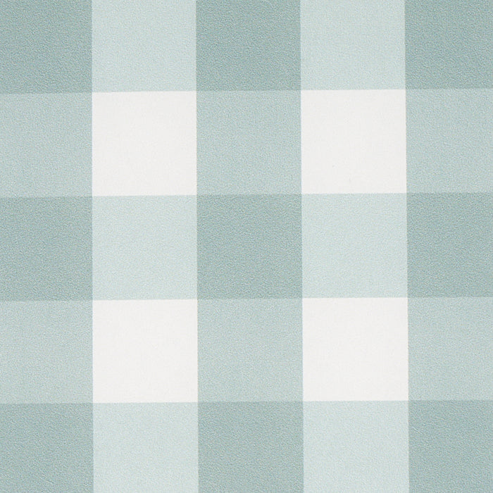 Schumacher Willa Check Small Seaglass Wallpaper Sample 5012366