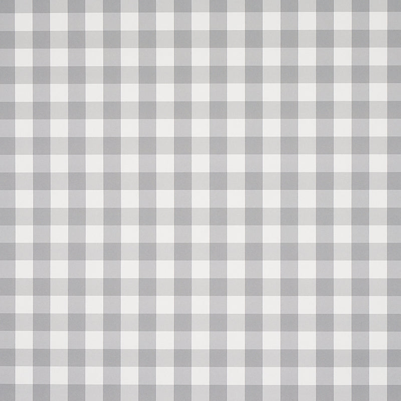 Schumacher Willa Check Small Grey Wallpaper Sample 5012367