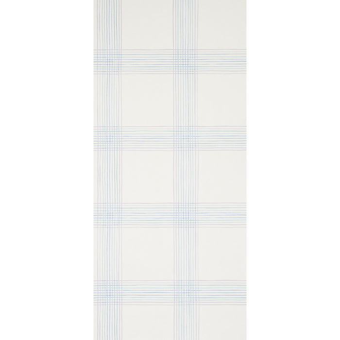 Schumacher Minerva Plaid Hyacinth Wallpaper Sample 5012371