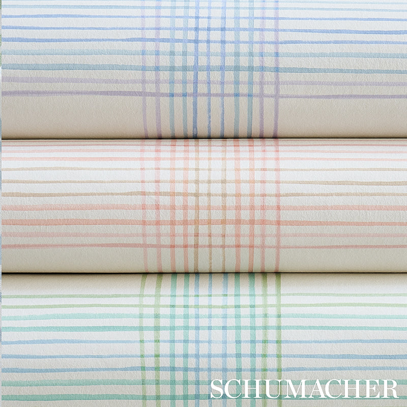 Schumacher Minerva Plaid Hyacinth Wallpaper 5012371