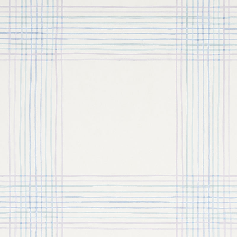 Schumacher Minerva Plaid Hyacinth Wallpaper Sample 5012371