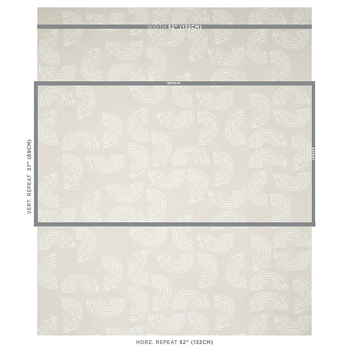 Schumacher Quansoo Ivory On Neutral Wallpaper Sample 5012401