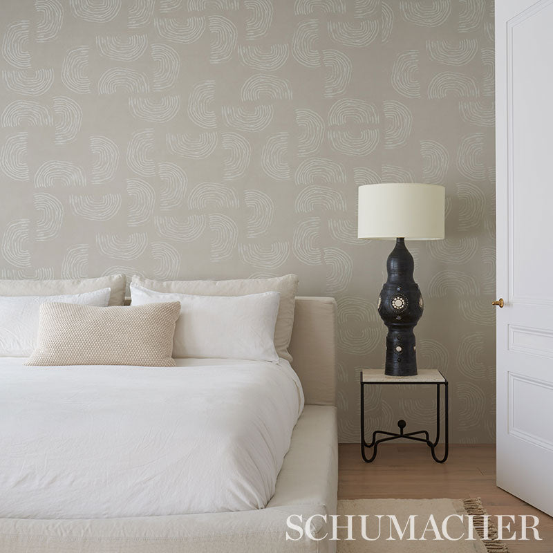 Schumacher Quansoo Ivory On Neutral Wallpaper Sample 5012401