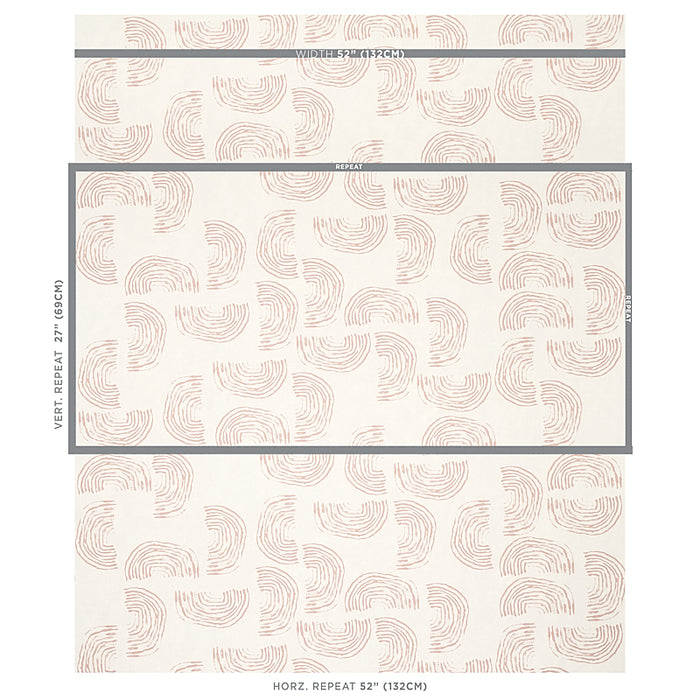 Schumacher Quansoo Coral On Ivory Wallpaper Sample 5012402
