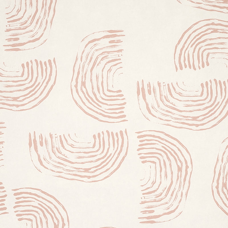 Schumacher Quansoo Coral On Ivory Wallpaper Sample 5012402