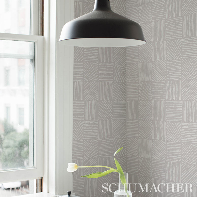Schumacher Katama Ivory On Stone Wallpaper Sample 5012420