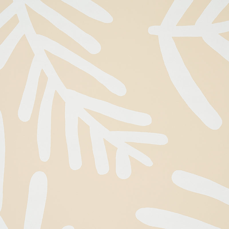 Schumacher Tiah Cove Ivory On Natural Wallpaper Sample 5012452